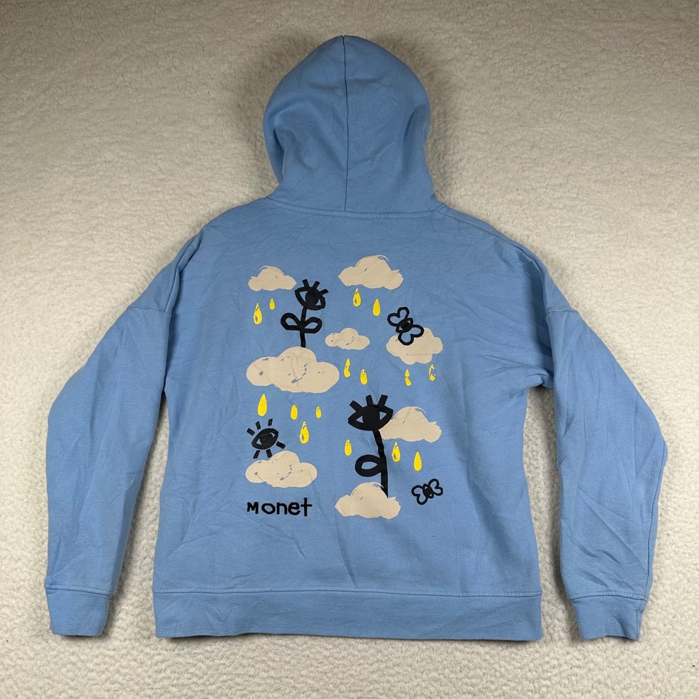 Monet Skateboards Mason Cloudy Blue Hoodie Sweatshirt Streetwear Graphic M Indie
